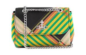 Кросс-грэйн тисненая кожаная сумка через плечо кошелек малого размера женская мультиколор Vivienne Westwood