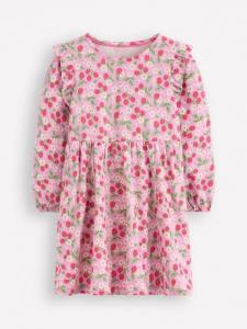 Детское платье Posie с длинными рукавами и цветочным принтом из хлопка Mini Boden, Pink