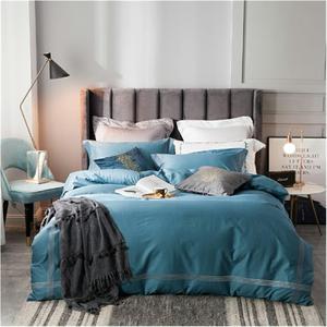 YUSIWOAL Комплект постельного белья из супермягкого хлопка темно-серого цвета с декоративной вышивкой Bedding Set 8