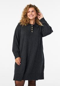 Платье Zizzi Jumper dress, Dark Grey Melange/Dark Grey