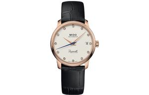 MIDO Часы Baroncelli Collection Automatic Mechanical Movement Women's Watch Watch 33mm Beige Watch Dial, Black