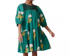 Платье Фионы изумрудно-желтого цвета Pink Chicken