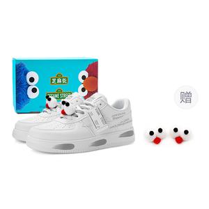 SESAME STREET Теплые нескользящие амортизирующие износостойкие низкие скейтерские кроссовки унисекс - White Tea Brown+подарок[Улучшенная версия]