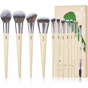 Набор кистей для макияжа Vegan Brushes Premium Eco-friendly Synthetic Powder Foundation Highlight Concealer Eyeshadow Shaver Eyebrow Liner Spoolie Brush Set Burlywood Jessup