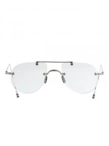 Thom Browne Eyewear очки в круглой оправе, серебряный