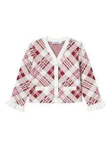 Клетчатый кардиган Self-Portrait Kids, красный