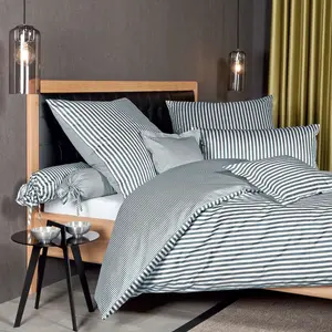 Постельное белье Janine в полоску, современная классика, антрацит, наволочка односпальная, 40х40 см, широкая полоска Original Janine