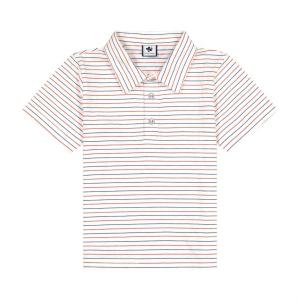 Детская поло с коротким рукавом в красно-бело-синюю полоску Busy Bees