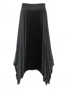 Плиссированная юбка миди с асимметричным подолом Joseph, серый