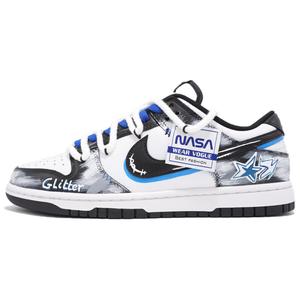 Кроссовки для скейтбординга Dunk унисекс с низким верхом белого/синего/черного цвета Nike