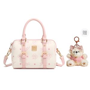 Disney Женская розовая бархатная сумка из искусственной кожи, White[Free Marie Cat Collection Limited Edition Box+Charm]