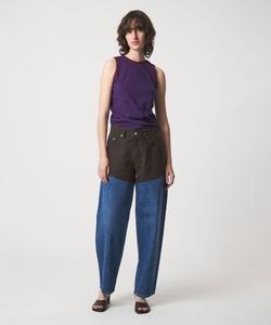 Джинсовые штаны с перевернутыми штанами/штаны 6(Roku), цвет Navy