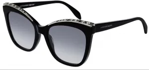 Женские солнцезащитные очки Alexander McQueen AM0182S AM/0182/S 002 «Кошачий глаз», диаметр 55 мм