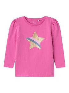 Футболка name it Langarmshirt NMFNASTAR LS TOP, цвет phlox pink
