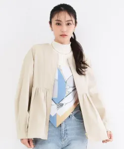 Водоотталкивающая куртка-бомбер без воротника с баской можно стирать в машине/не образует катышков Opaque.Clip, цвет Light Beige (051)