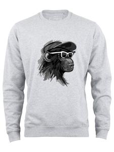 Толстовка Cotton Prime Cool Monkey mit Brille, серый/темно-серый