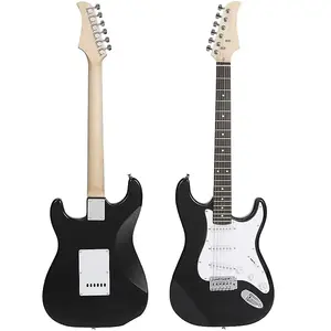 Unbranded Электрогитара 39 дюймов Полный комплект для начинающих с усилителем 10 Вт, удобная для новичков, черная