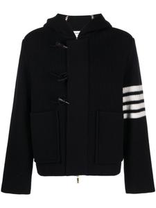 Thom Browne куртка из необработанной шерсти с капюшоном, синий