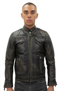 Мотоциклетная кожаная байкерская куртка тайвань Infinity Leather, черный