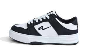 RENBEN Женские лоу-топ скейтерские кроссовки устойчивые к истиранию легкие и дышащие бело-черные, цвет White Black