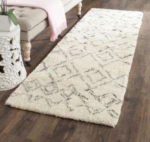 Ковер-дорожка SAFAVIEH, 69 x 183 см, Casablanca Collection, Ivory & Grey, ручной работы марокканский бохо из новозеландской шерсти, идеально для помещений с высокой проходимостью в гостиной, спальне (CSB845A)