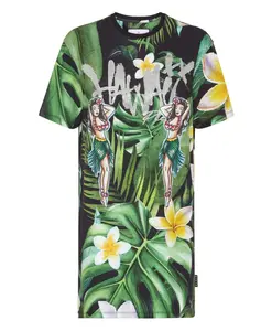 Гавайская футболка с круглым вырезом Philipp Plein, зеленый