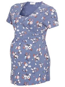 Рубашка для беременных с синим цветочным принтом neun 9 monate