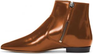 Женские ботильоны XYD, формальные, с острым носком, закрытым мыском, низким каблуком, для офисного платья, обувь с двусторонней молнией, Braun