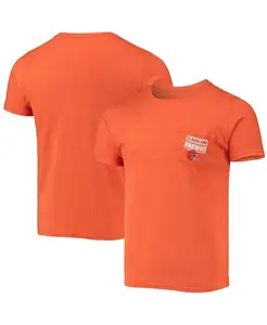 Мужская футболка Cleveland Browns Field Goal Pocket Tri-Blend в теплом оранжевом цвете с эффектом меланжа Fanatics