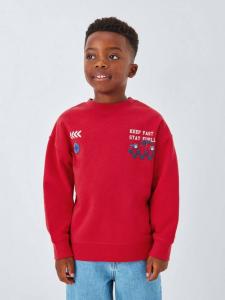 Детский свитшот с гоночной машиной John Lewis, Poppy Red