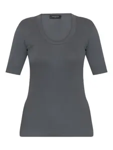 Топ с короткими рукавами и отделкой Fabiana Filippi, серый