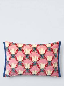 Вельветовая подушка с тюльпанами и птицами Morris & Co., Amaranth