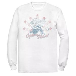 Мужская футболка с потертостями и портретом Captain Marvel Stars