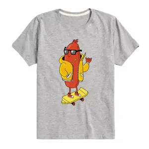 Футболка с рисунком скейтера-хот-дога для мальчиков 8-20 лет Licensed Character, серый