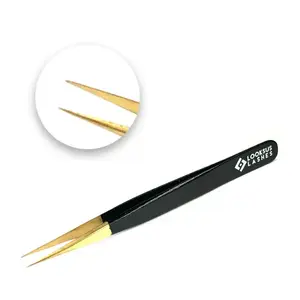 Пинцет для наращивания ресниц 1, 1 упаковка. Looksus Lashes Black