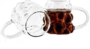 Набор из 8 стаканов-пузырей с ручками, термостойкое боросиликатное стекло - 350 мл Mulex