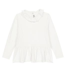 Топ с баской из смесового хлопка Il Gufo, Latte