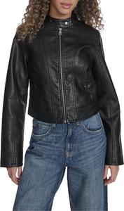 Женская куртка Levi's из искусственной кожи с рельефными швами, Black