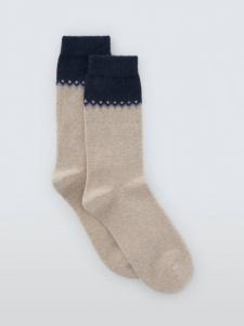 Носки Fairisle Fleur de Lis из шерсти с кашемиром John Lewis, Navy