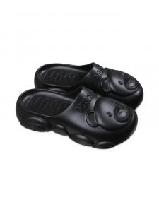 Тапочки с мотивом «Тедди Лео» Moschino Kids, черный