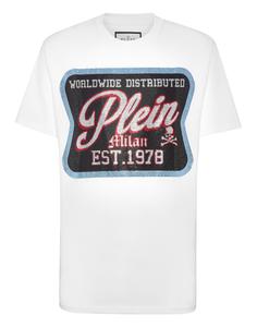 Футболка с круглым вырезом SS с нашивкой PHILIPP PLEIN, белый