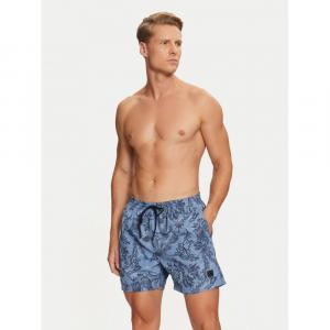 Плавки-шорты Hugo Boss Men's Reel, светло-голубые, с пальмовым листом
