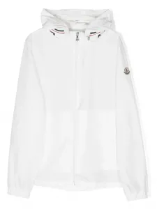 Худи с нашивкой-логотипом Moncler Enfant, белый