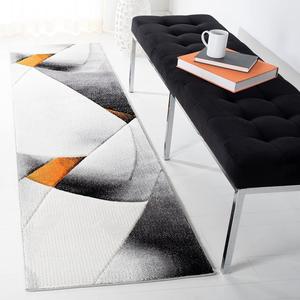 Ковер SAFAVIEH, 69 x 244 см, Hollywood Collection Runner, Grey & Orange, дизайн в стиле мид-сенчури, не линяет и прост в уходе, идеален для помещений с высокой проходимостью в гостиной, спальне (HLW713P)