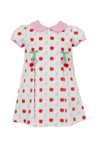 Детское вязаное платье с принтом в виде яблок, с плиссировкой, розового и красного цвета Claire & Charlie