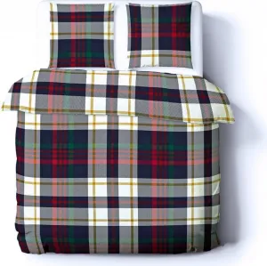 Комплект постельного белья JACK by Mistral Flannel Biber Cozy, 2 предмета, 135 x 200 см, в полоску, синий, красный, зеленый, кремовый Jack