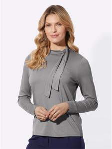 Рубашка с воротником-стойкой серого цвета Sieh an!