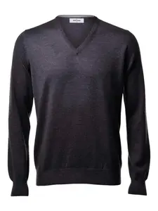 Шерстяной свитер с V-образным вырезом Gran Sasso, черный