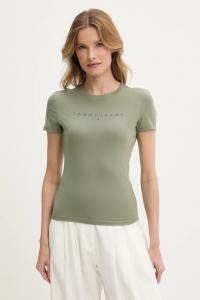 Хлопковая футболка Tommy Jeans, зеленый