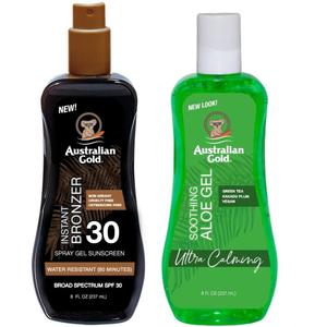 Australian Gold After Sun Bronzer Spray Gel SPF30 + Алоэ